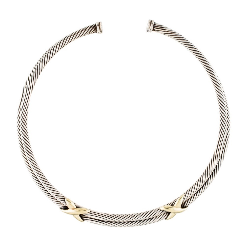 David Yurman Gold and Silver Two Tone Cable Necklace and Earring Set! - Picture 8 of 8